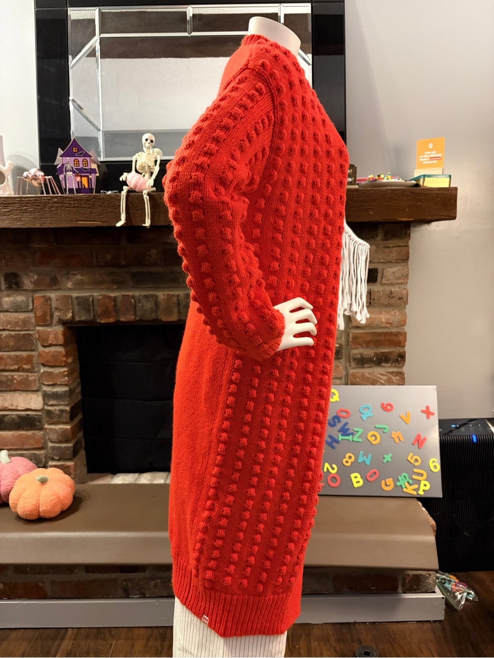 LEGO x Target Red Popcorn Knit Long Cardigan Wool Blend - Picture 8 of 10